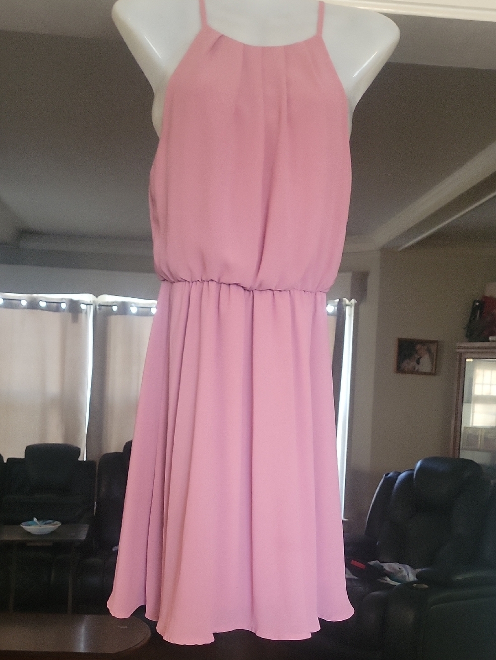 Lush Pink Halter Mini Dress